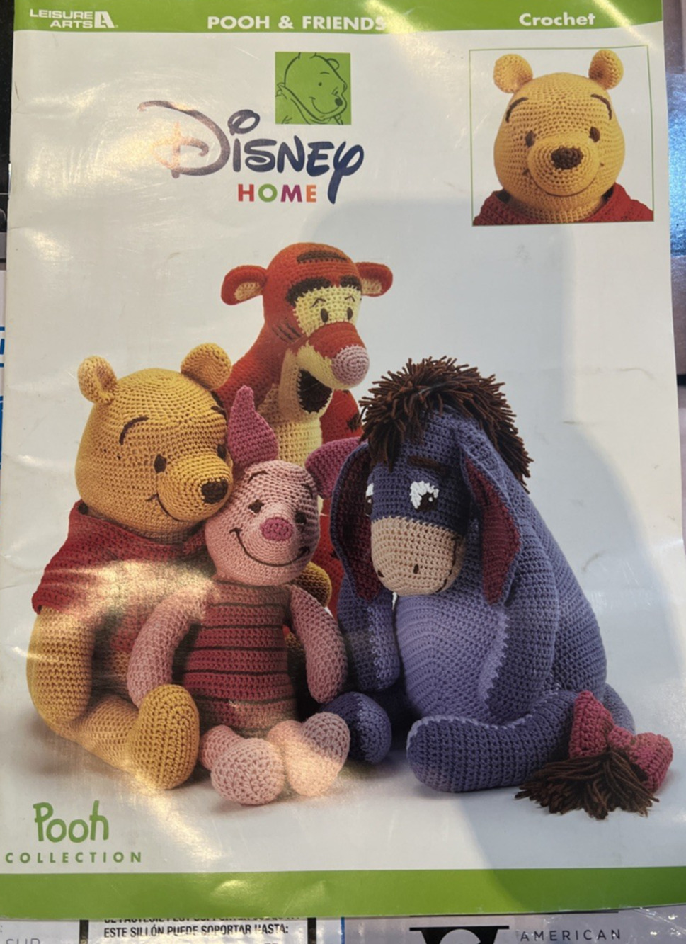 Leisure Arts 3262 Disney Home Pooh & Friends Crochet 2002 Tigger Piglet Eeyore